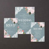 Rustikale Dusty Blue Jute-Hochzeit-Rücksendeadress (Personalisiere diese Kollektion eines unabhängigen Creators.)