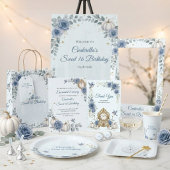Staubblaues Cinderella Sweet 16 Märchen-Geburtstag Einladung