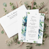 Blue Floral 2 Probe Dusty Einladung (Personalisieren Sie die Kollektion dieses unabhängigen Creators. Test)