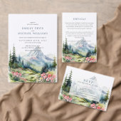 Dusty Blue Spring Mountains Wedding RSVP Card Karte (Personalisiere diese Kollektion eines unabhängigen Creators.)