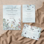 Botanische Hochzeit von Dusty Blue Begleitkarte (Personalisiere diese Kollektion eines unabhängigen Creators.)
