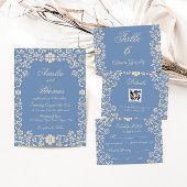 Blue Boho Floral Wedding Geschenkanhänger