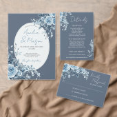 Dusty Blue Elegant Thank You Wedding Quadratischer Aufkleber (Personalisiere diese Kollektion eines unabhängigen Creators.)