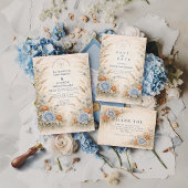 Staubblaue Gartenhochzeit RSVP Karte