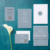Staubblaue Hochzeitseinlagekarte mit QR-Code Begleitkarte (Personalisiere diese Kollektion eines unabhängigen Creators.)
