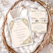 Dusty Blue Rose Arch Diapper Raffle Begleitkarte