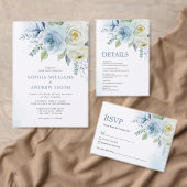 Dusty Blue Rose Floral Wedding Napkins Serviette (Personalisiere diese Kollektion eines unabhängigen Creators.)