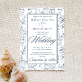 Elegantes, staubblaues Hochzeitsmenü Vintager Rose