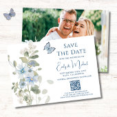 Romantische Hochzeit mit blauer Wasserfarbe Magnet