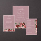 Staubige Rose Burgunder Florale Hochzeitszeremonie Programm (Personalisiere diese Kollektion eines unabhängigen Creators.)