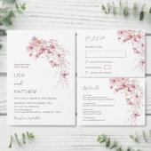 Dusty Pink Boho Floral Wedding RSVP Karte (Personalisiere diese Kollektion eines unabhängigen Creators.)
