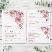 Dusty Pink Watercolor Flowers White Arched Wedding Einladung (Personalisiere diese Kollektion eines unabhängigen Creators.)