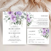 Dusty Lila Rustic Floral Wedding Rücksendeadresse