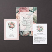Dusty Rose, Minze Green und Blush Floral Wedding Programm (Personalisiere diese Kollektion eines unabhängigen Creators.)