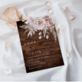 Dusty Rose & Rustic Boho Floral Blush Wedding Save The Date