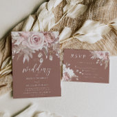 Staubige Rose & Blush Lehm Hochzeitsempfang Tischnummer