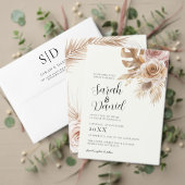 Dusty Rose Floral Wreath Wedding RSVP Karte (Personalisieren Sie die Kollektion dieses unabhängigen Creators. Test)