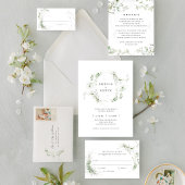 Elegant Earthy Greenery Personalisiert Names Date Pappteller