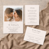 Earthy Neutral Photo Modern Wedding Fächer (Personalisiere diese Kollektion eines unabhängigen Creators.)