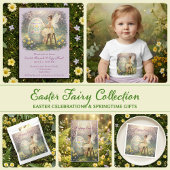 Easter Fairy Painting Egg Spring Runder Aufkleber