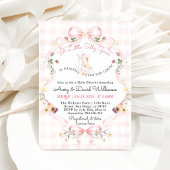 Editable Silly Goose Baby Shower Pink Bow Dankeskarte