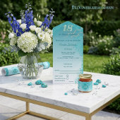 Elegant 18. Geburtstag Aquamarin Blue Glitzer & St Geschenkpapier