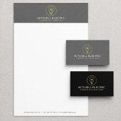 Residential Electrician Minimal Logo Black Visitenkarte