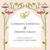 Elegantes Jugendstil mit Rings Wedding Save The Date