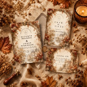Elegante Herbst-Bogen-Hochzeit Save The Date