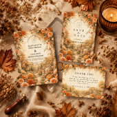 Elegante Herbstgartenhochzeit Save The Date