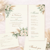 Elegant Beige Pampas Grass Wedding Sticker