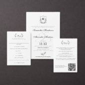 Elegantes Schwarz-Weiß-Wappen Tischnummer (Personalisiere diese Kollektion eines unabhängigen Creators.)