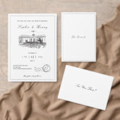Elegantes Skript Schwarz und Weiß Hochzeit RSVP Karte (Personalisiere diese Kollektion eines unabhängigen Creators.)