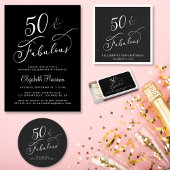 Elegante 50. Black Birthday Party Wandteppich