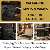 Elegant Black Gold Script Chocolate Große Geschenktüte