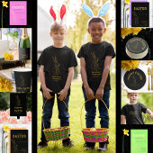 Black and Gold Oaster Brunch Ei Hunt Einladung
