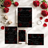 Elegante Schwarze Blüte Save the Date Einladung