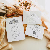 Elegante Einladung zur Hochzeit in Schwarz und Wei