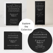 Elegant Black and White Script Engagement Party