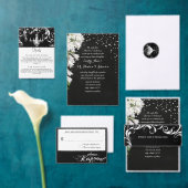 Black Damask Monogram Wedding Siegel Runder Aufkleber (Personalisiere diese Kollektion eines unabhängigen Creators.)