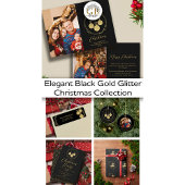 Elegantes Black Gold Glitzer Wreath Party RSVP Karte
