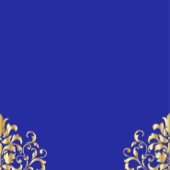 Elegantes Gold & Blue Damask Hochzeitsband Einladungsbanderole