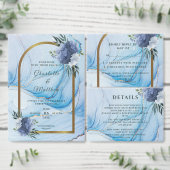 Elegant Blue & Gold Wedding Save the Date (Personalisiere diese Kollektion eines unabhängigen Creators.)