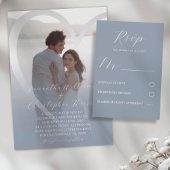 Budget Foto Dusty Blue & Silver Heart QR Wedding