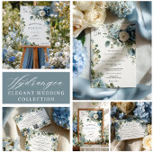 Rustikales Elegant Blue Hydrangea Elfenbeinhochzei RSVP Karte
