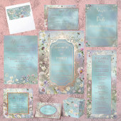 Elegantes Blue Floral Open Bar Sign Sockelschild