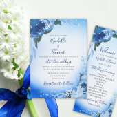 Elegant Royal Blue Watercolor Tischnummer