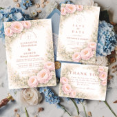 Elegante Brautrosengarten-Hochzeit Save The Date