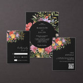 Elegant Boho Black Dutch Floral Wedding Acryleinladungen (Personalisiere diese Kollektion eines unabhängigen Creators.)