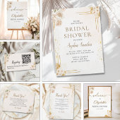Elegant Boho Bridal Shower with Beige & Yellow Flo Dankeskarte